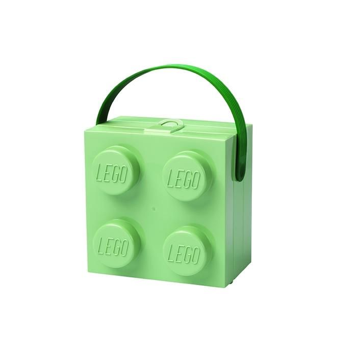 LEGO kocka uzsonnás doboz, táska - zöld