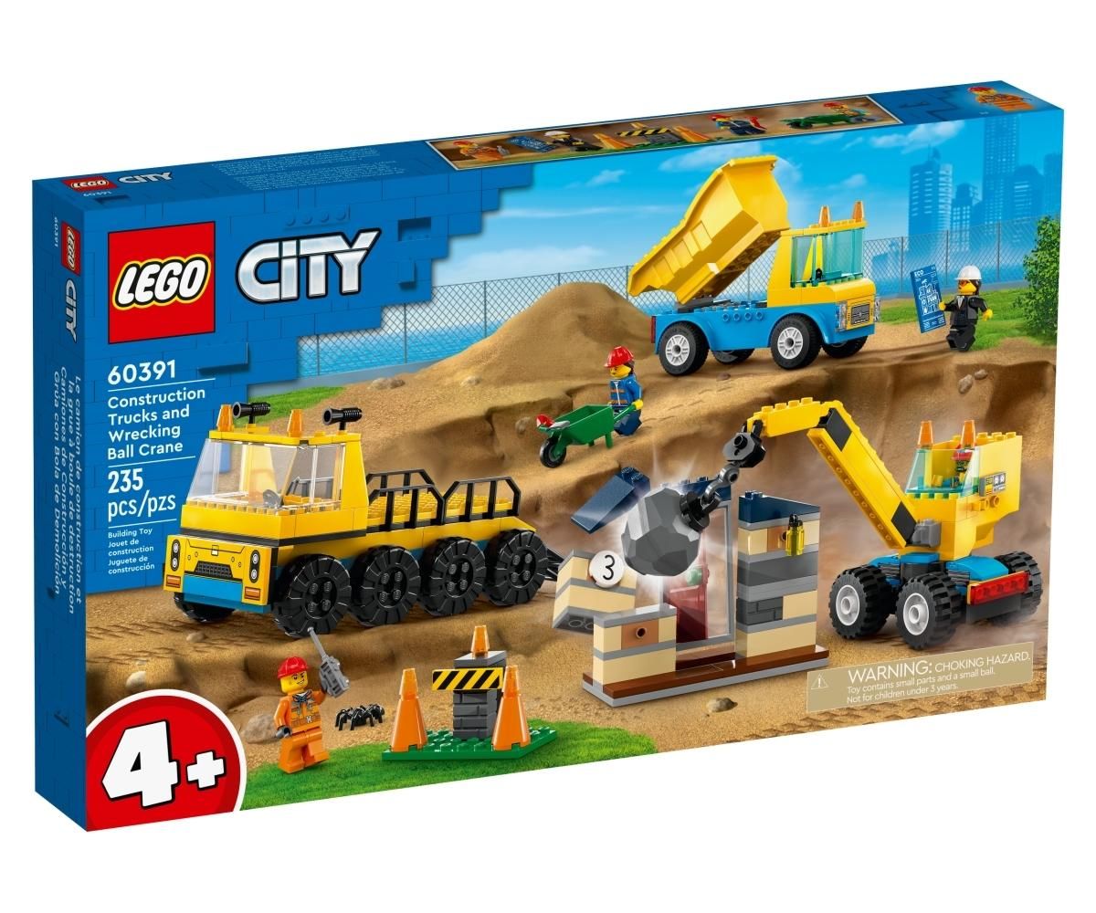 LEGO® City 60391 Építőipari teherautók és bontógolyós daru