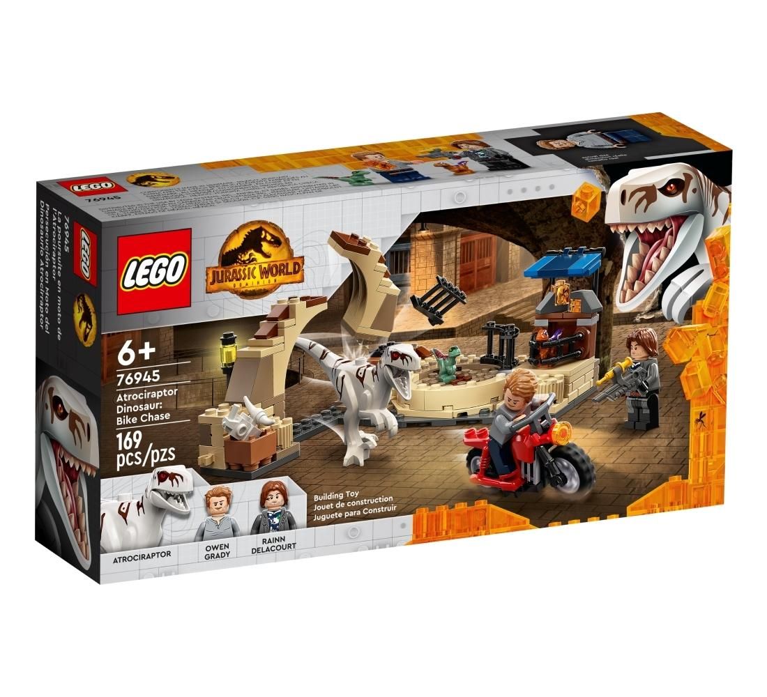 LEGO® Jurassic World 76945 Atrociraptor dinoszaurusz: Motoros üldözés