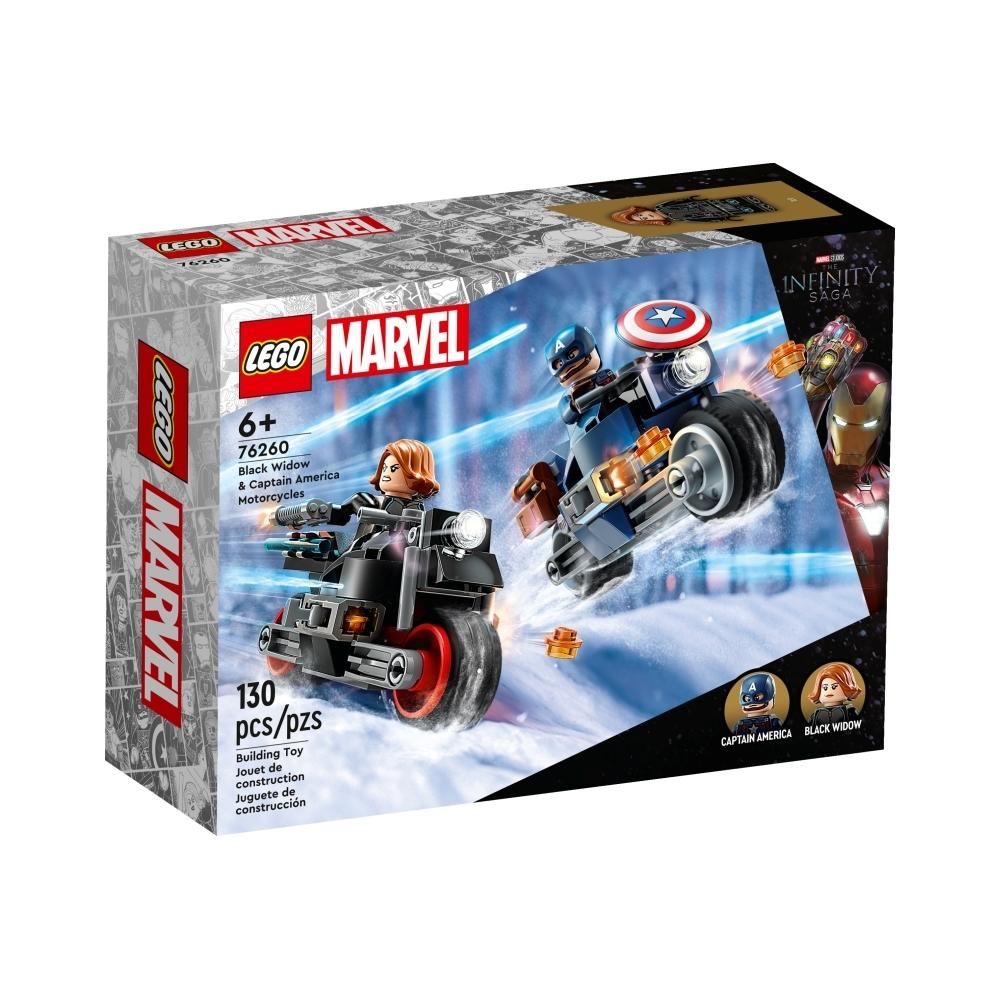 LEGO® Marvel 76260 Fekete Özvegy és Amerika Kapitány motorkerékpárok