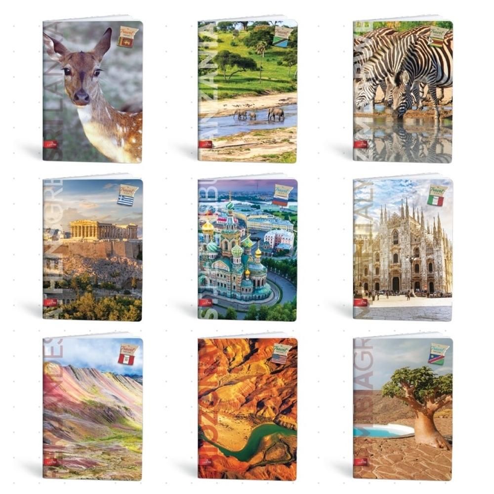 Lipamill Travel füzet tűzött A4, 40+2 lapos, kockás (többféle)