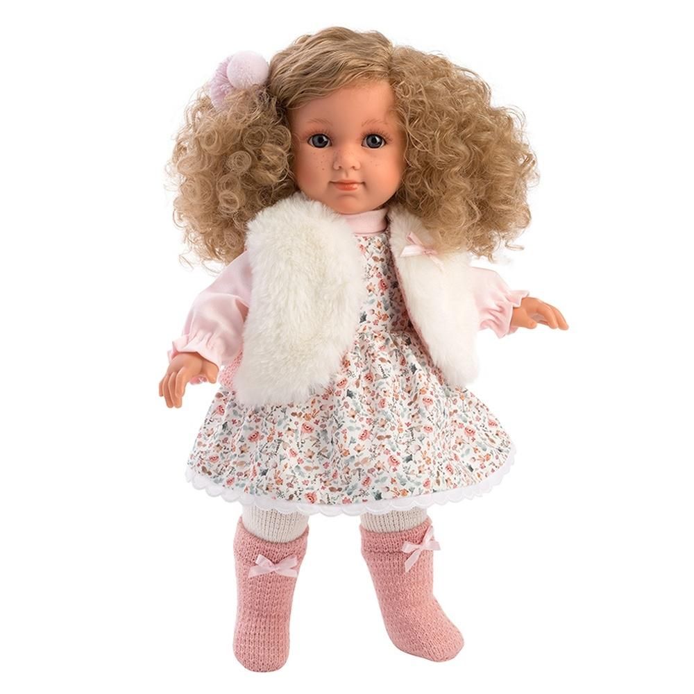 Llorens Elena baba virágmintás ruhában 35 cm