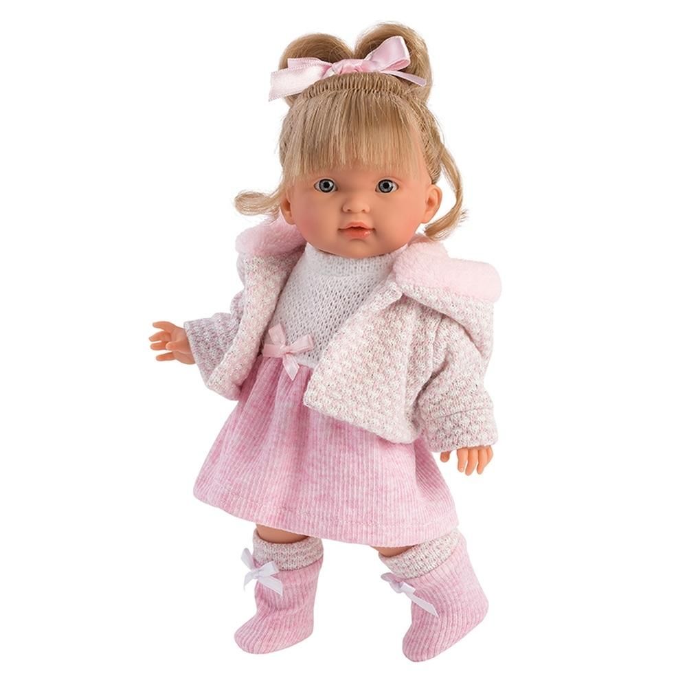 Llorens Valeria baba rózsaszín ruhában 28 cm