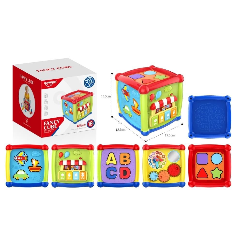 Logikai kocka formarendező készségfejlesztő játék színes formákkal