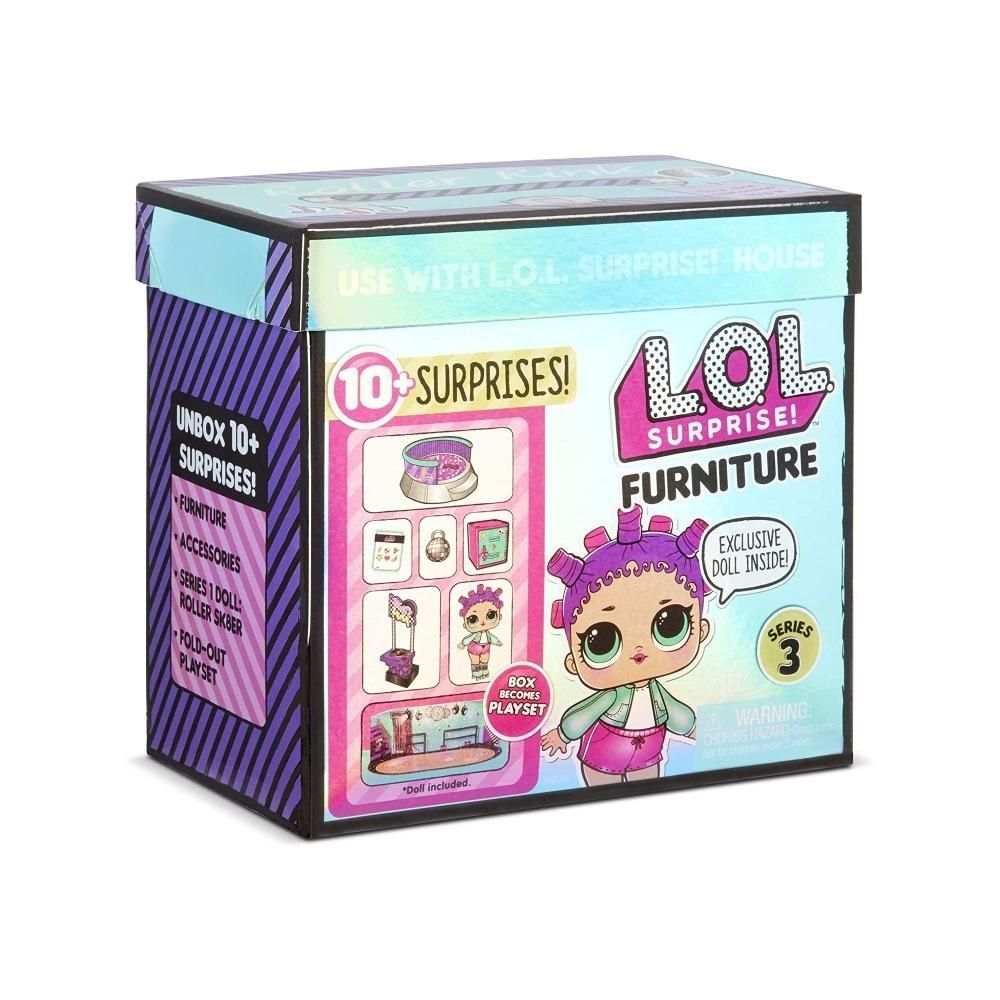 L.O.L Surprise: Furniture S3 játékszett bútorral és babával - görkori pálya
