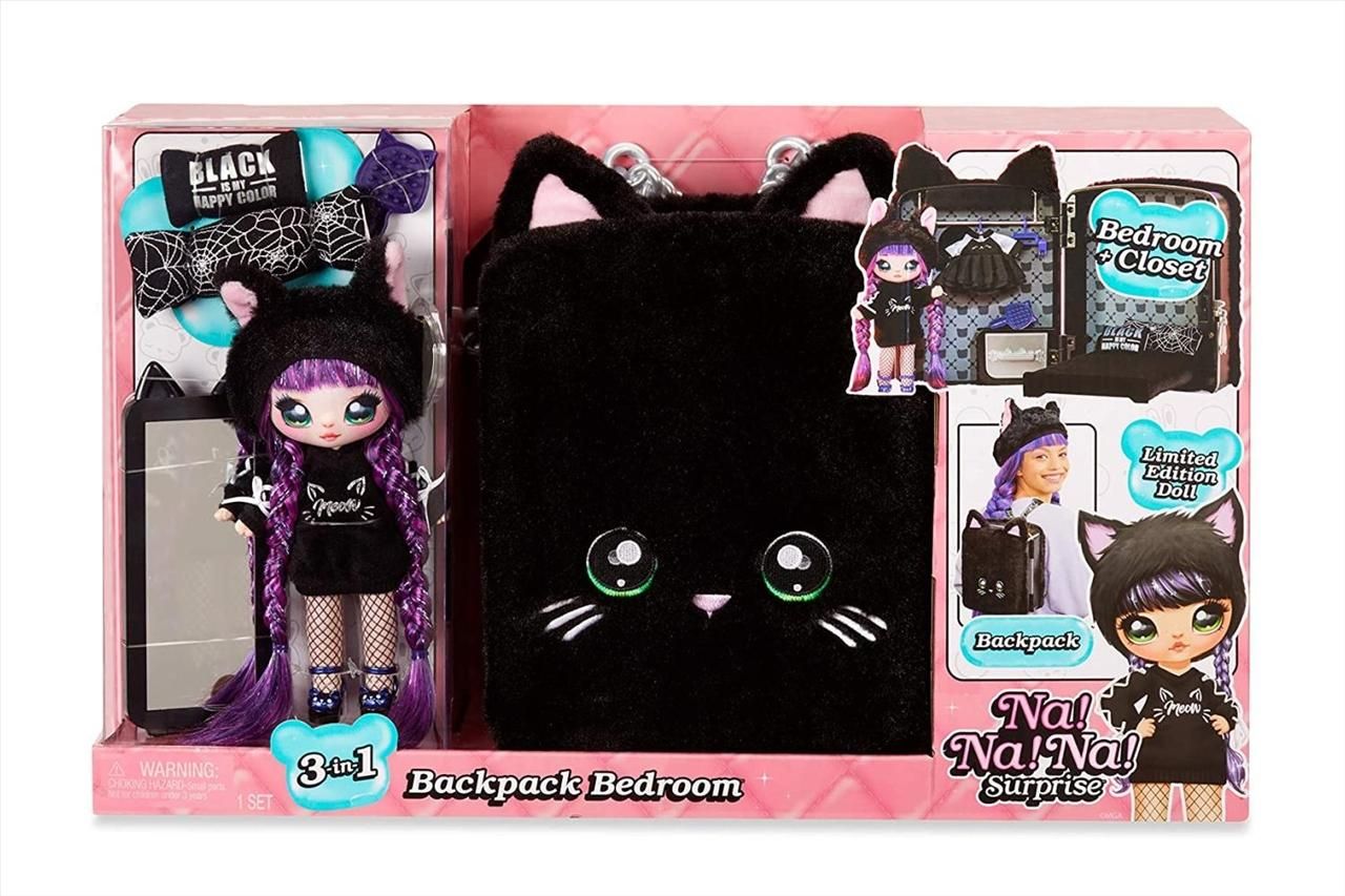 L.O.L Surprise: Na! Na! Na! 3 az 1-ben meglepetés fekete cica hátizsák játékszett