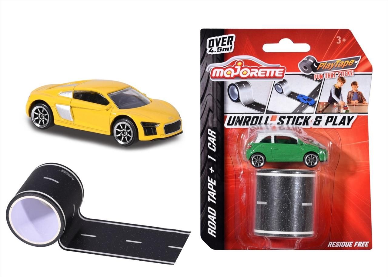 Majorette Playtape öntapadós útttest szalag 1 db kisautóval, sárga