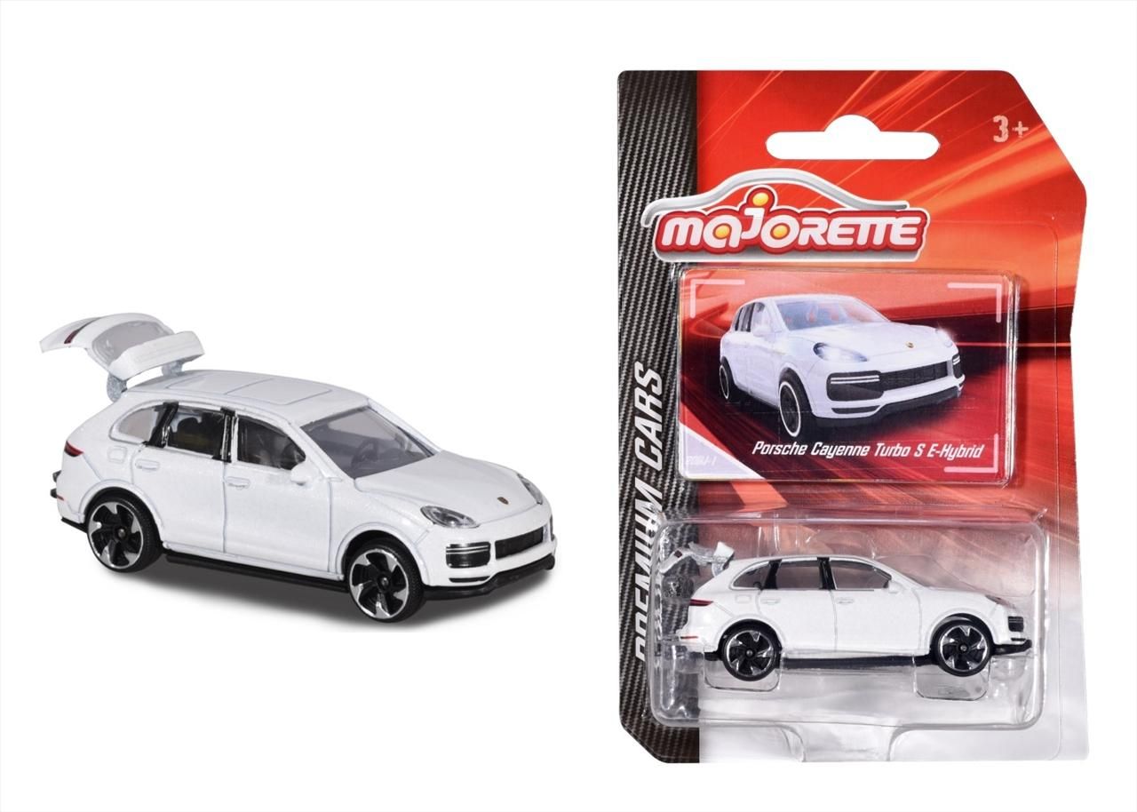 Majorette Premium kisautó, Porsche Cayenne Turbo S E-Hybrid, fehér
