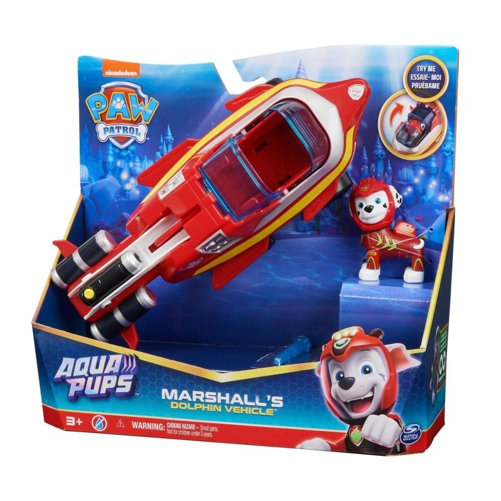 Mancs őrjárat Aqua Pups figura járművel - Marshall