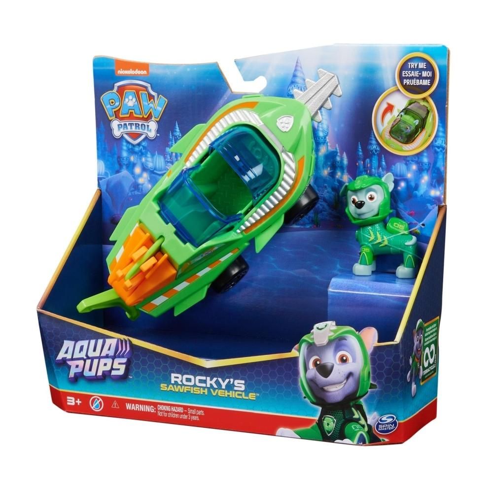 Mancs őrjárat Aqua Pups figura járművel - Rocky