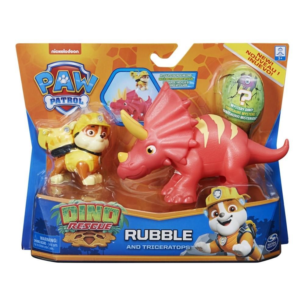 Mancs őrjárat Dino Rescue Triceratops & Rubble kutyus