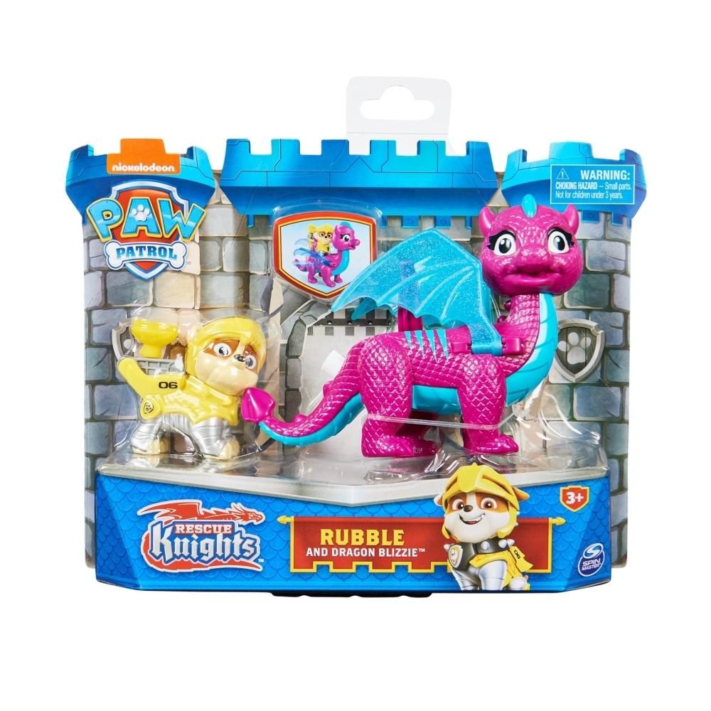 Mancs őrjárat Rescue Knights hős kutyi sárkánnyal szett - Rubble és Blizzie