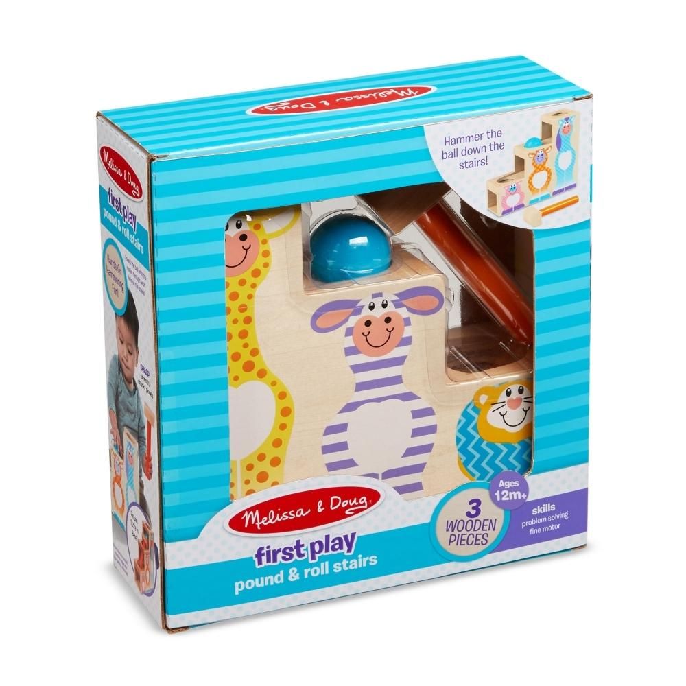 Melissa & Doug Bébi és tipegő fajátékok, Kalapáld és gurul lépcső