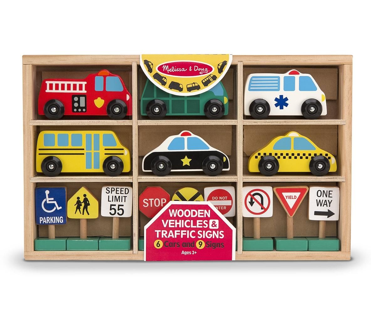 Melissa & Doug Fa jármű, Autók és közlekedési táblák