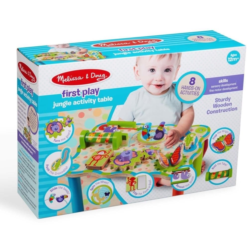 Melissa & Doug Fa készségfejlesztő bébijáték, Dzsungel foglalkoztató asztal