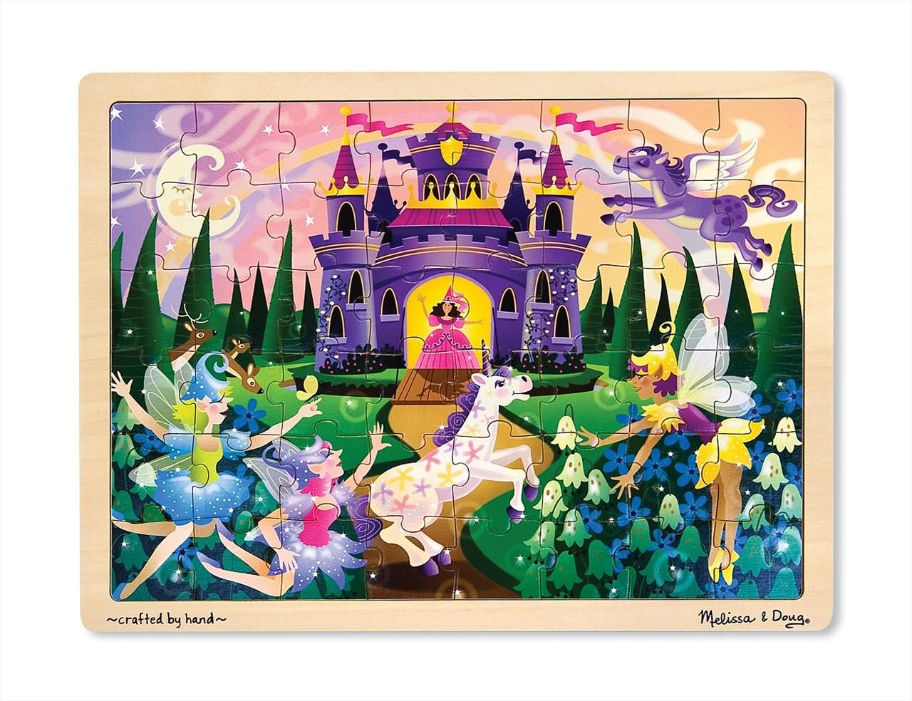 Melissa & Doug Fa készségfejlesztő játék, Puzzle, tündérmese 48 db-os