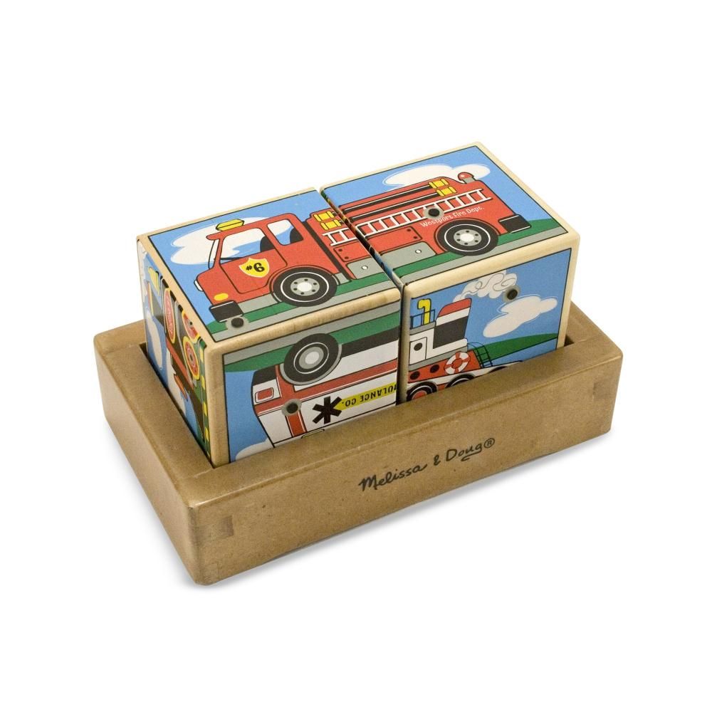 Melissa & Doug Hangot adó kirakó kockák, járművek
