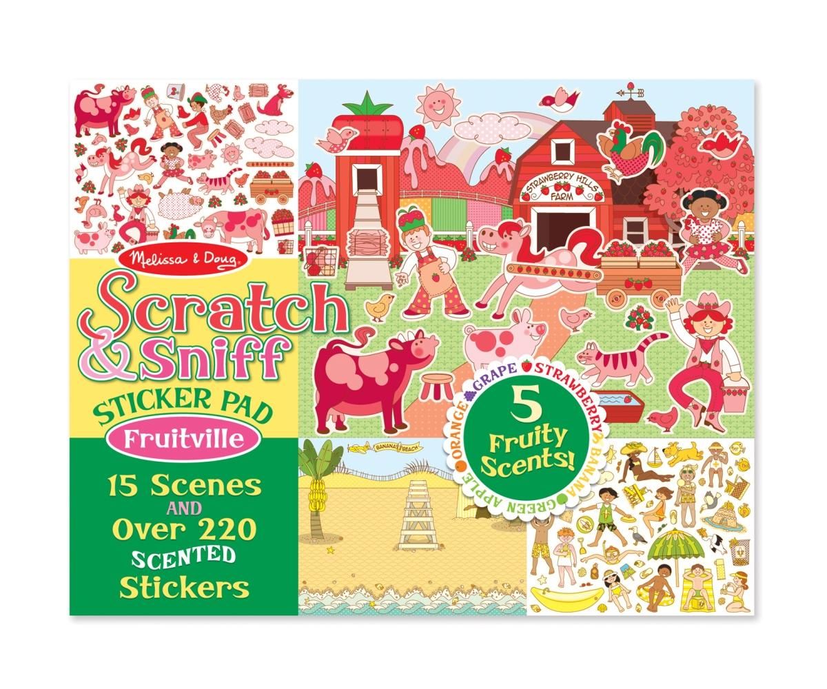 Melissa & Doug Kreatív játék, Illatos matrica készlet, gyümölcsöskert