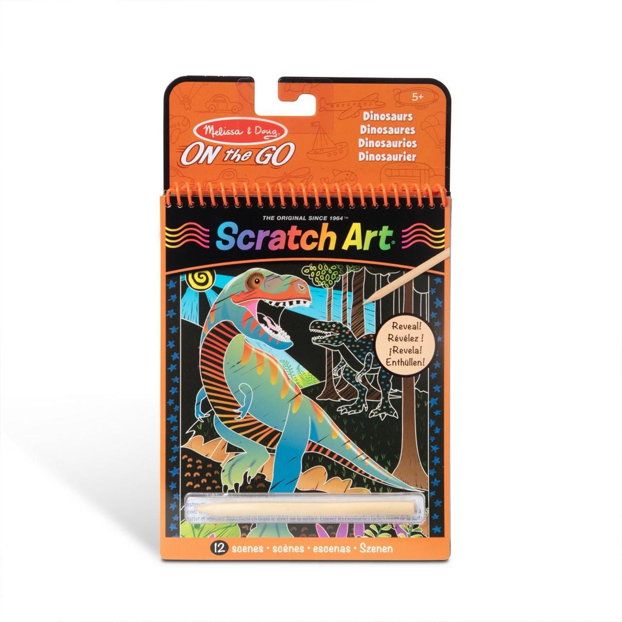 Melissa & Doug Kreatív játék, Képkarc füzet, dínó