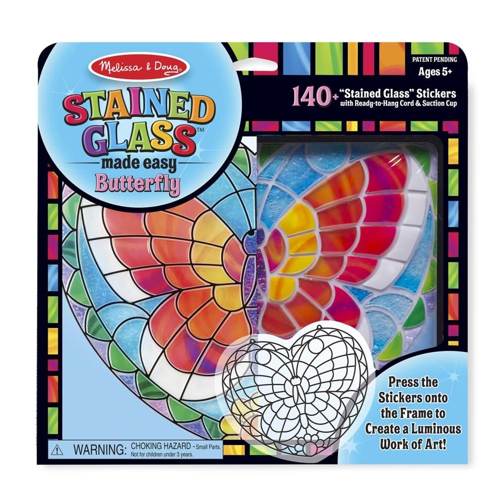 Melissa & Doug Kreatív játék, Ólomüveg képkészítő készlet, pillangó