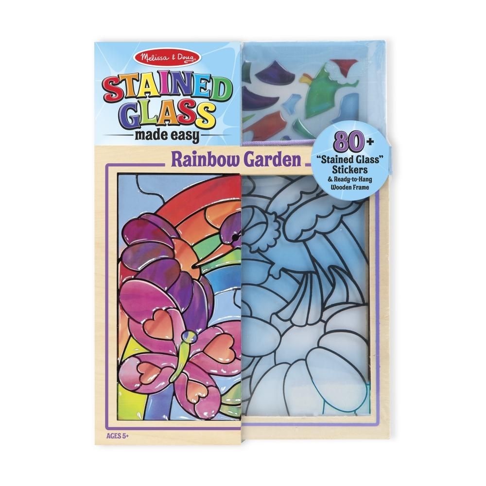 Melissa & Doug Kreatív játék, Ólomüveg képkészítő készlet, szivárványkert
