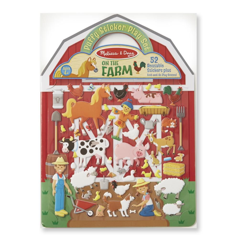 Melissa & Doug Kreatív játék, Pufi matrica készlet, farm