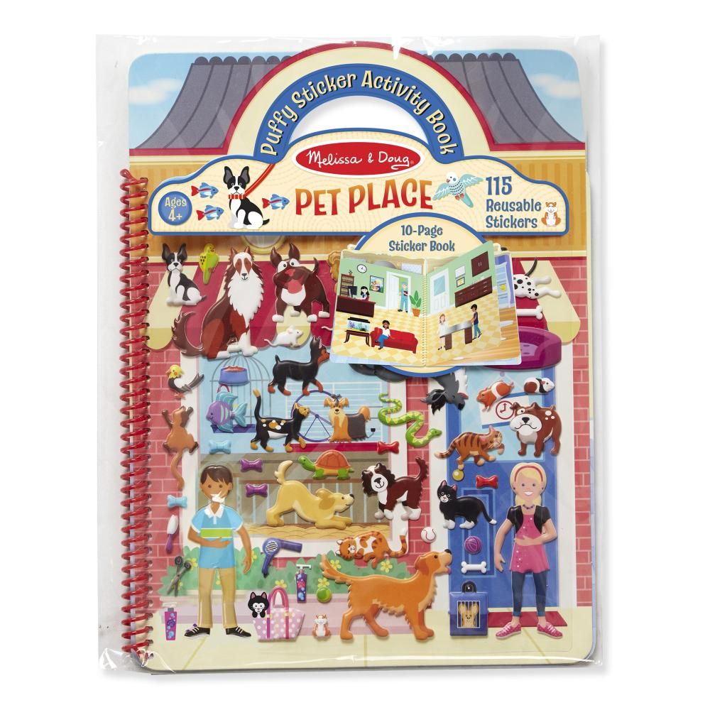 Melissa & Doug Kreatív játék, Pufi matrica készlet, házi kedvencek