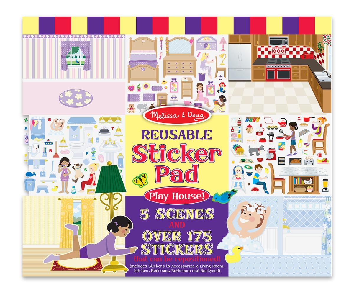 Melissa & Doug Kreatív játék, Újrahasználható matrica készlet, lakberendezés