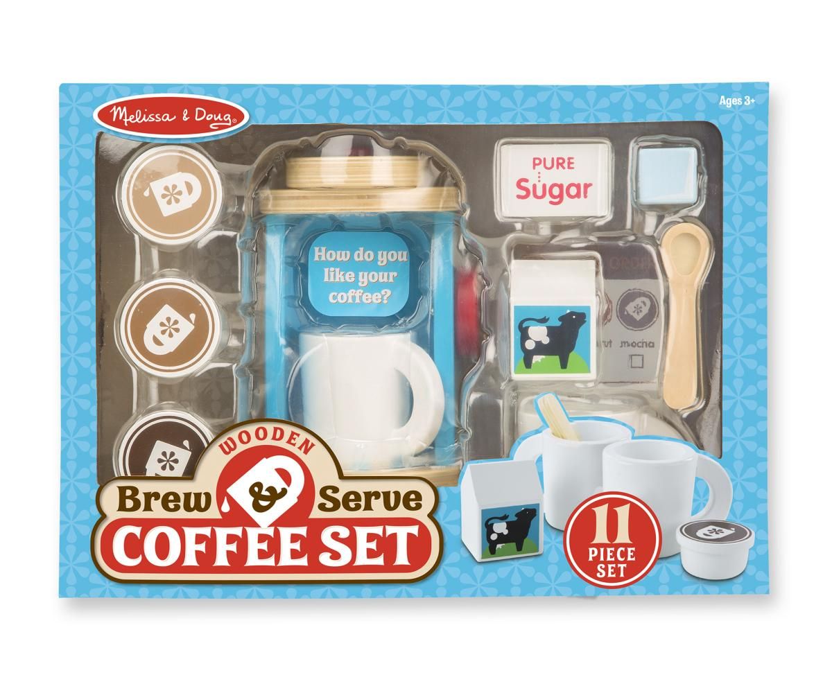 Melissa & Doug Sütés-főzés, Fa kávéfőző szett