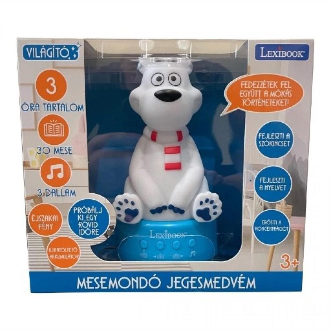 Mesemondó jegesmedve 3D-s színváltó éjjeli lámpa magyar nyelvű 
