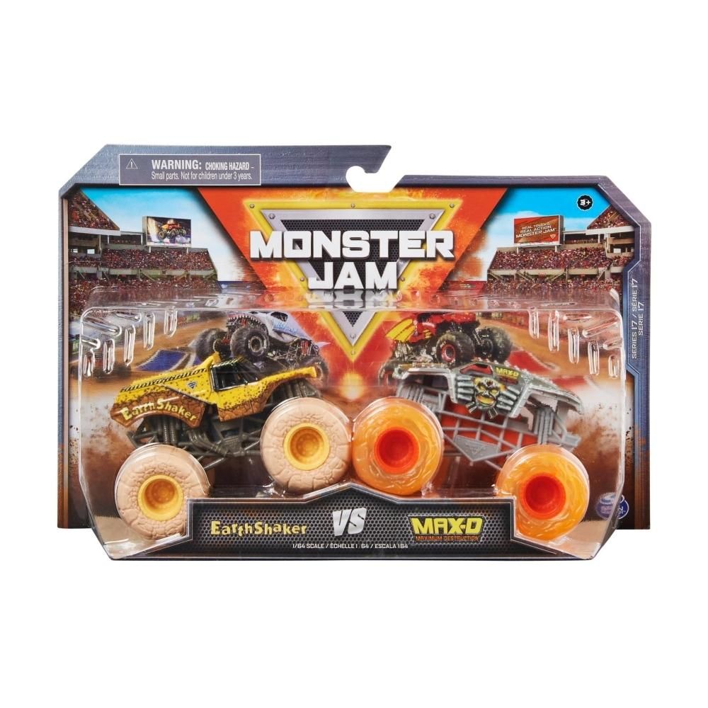 Monster Jam 1:64 kisautók 2 db-os - Earth Shaker vs. Max