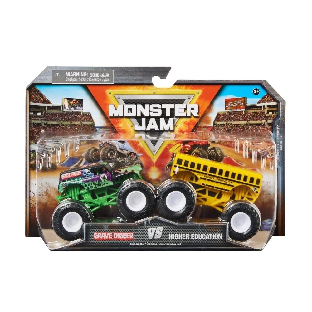 Monster Jam 1:64 kisautók 2 db-os - Grave Digger vs. HIgher Education