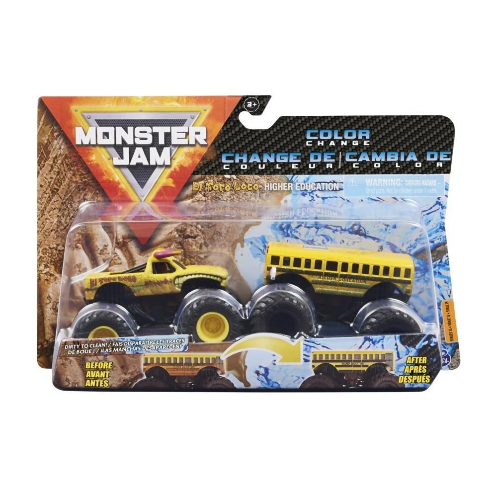 Monster Jam 1:64 kisautók 2 db-os, színváltós - El Toro Loco vs. Higher Education