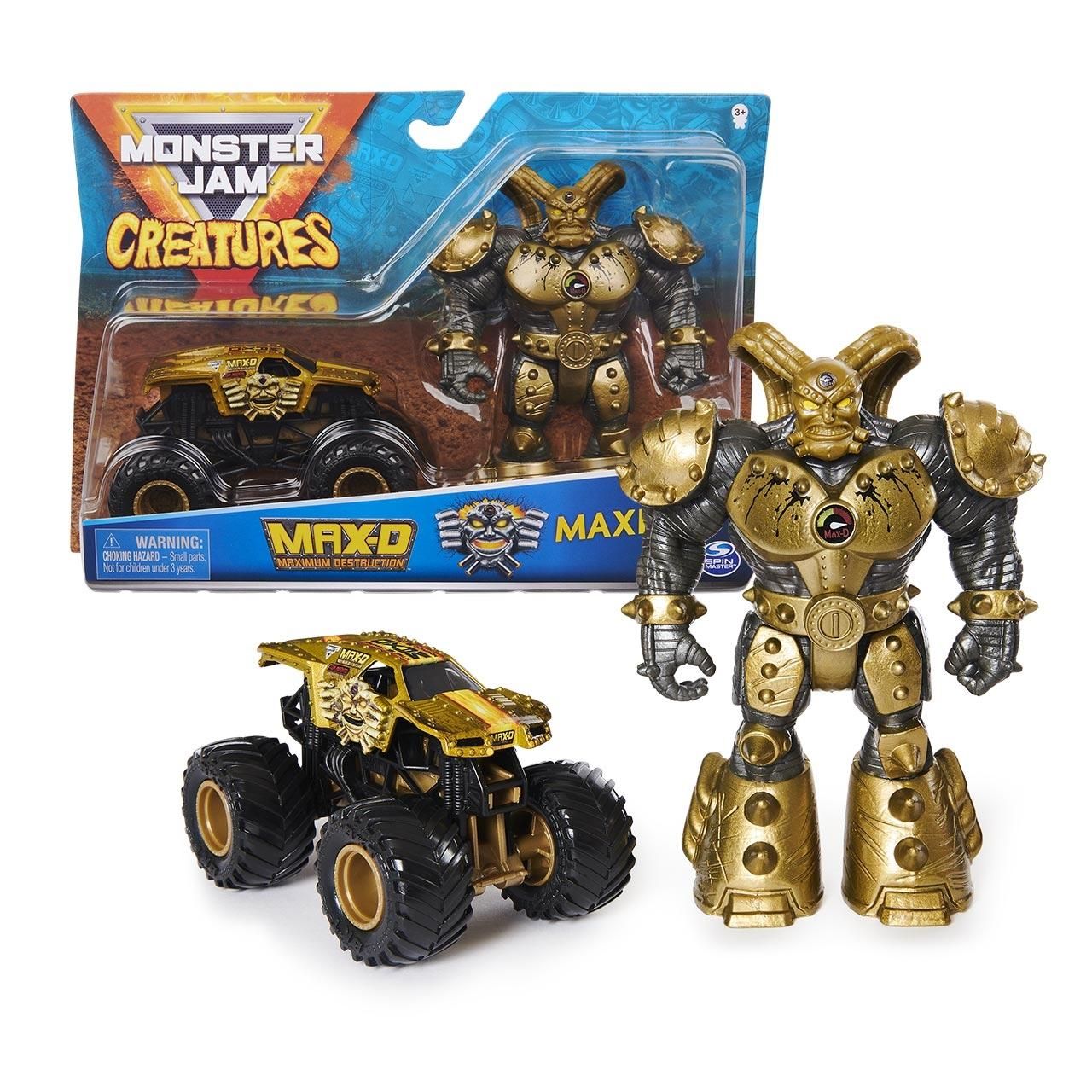 Monster Jam Creatures 1:64 kisautó figurával - Max-D & Maximus