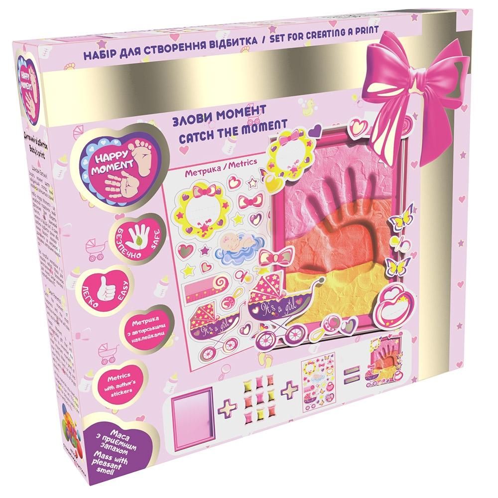 Moon Light Clay Bébi kéz- és lábnyomok gyurma - rózsaszín