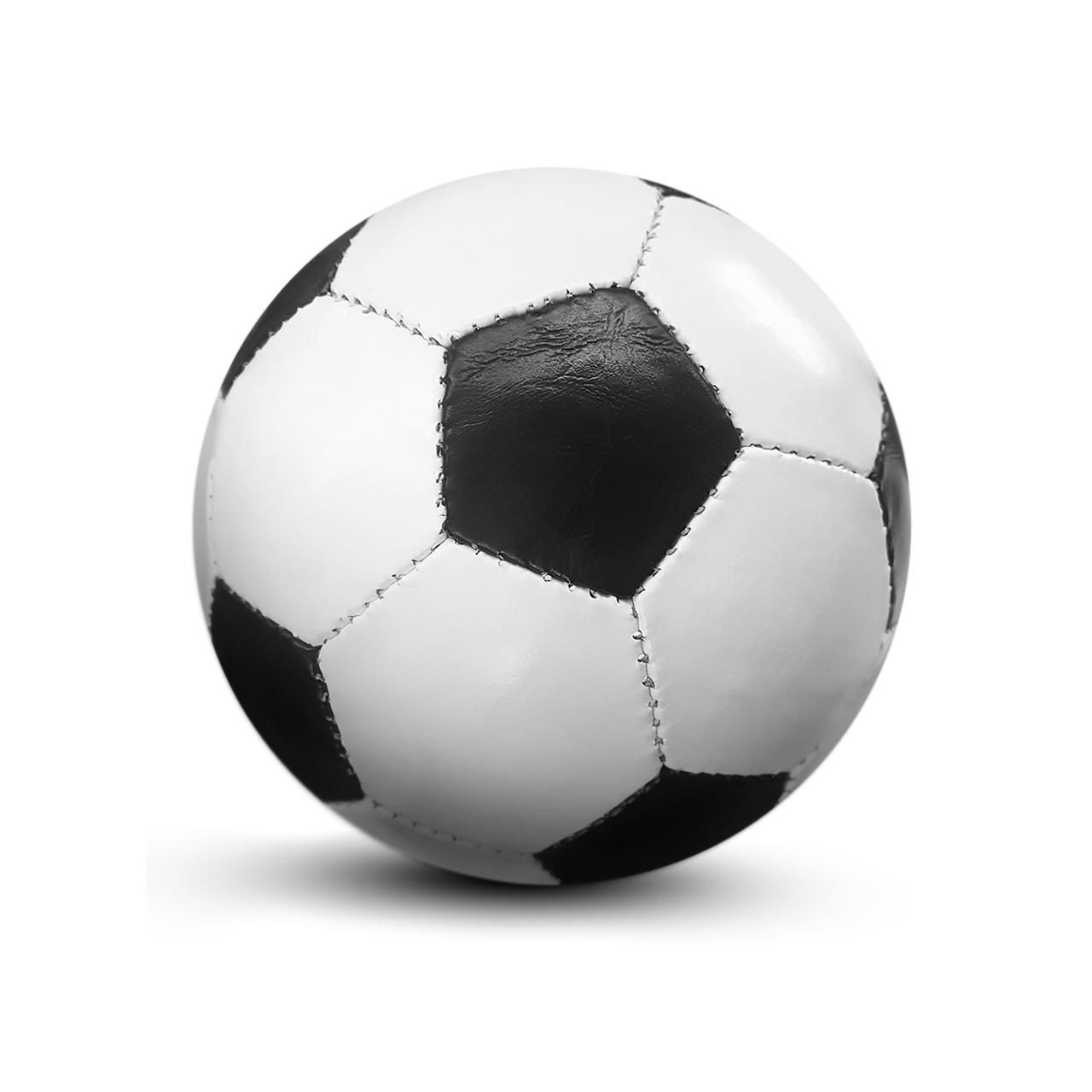 Műbőr focilabda, fekete-fehér, 22 cm (5-ös méret)