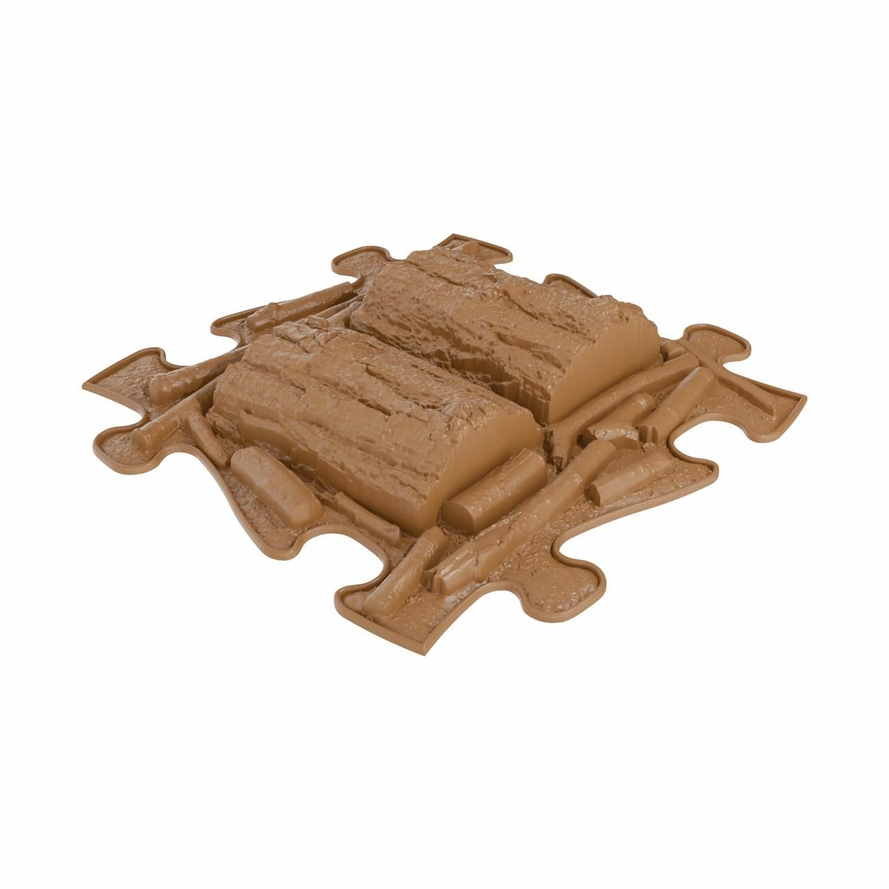 Muffik ortopédiai puzzle - kemény farönkök, barna, 1 db