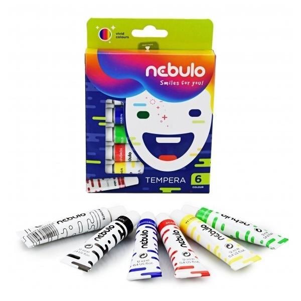 Nebulo Színes tempera készlet, 12 ml, 6 db-os