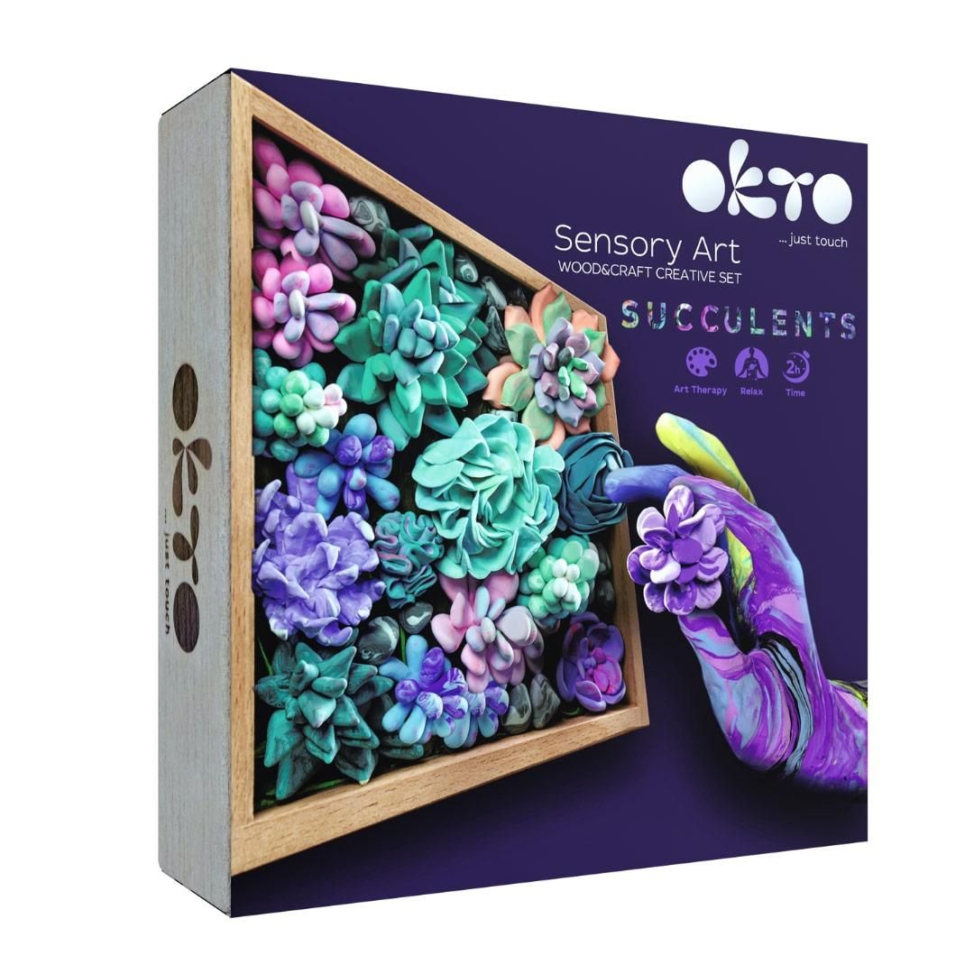 Okto Wood&Craft DIY Kövirózsák dísznövény készítő gyurma szett - Gyengédség