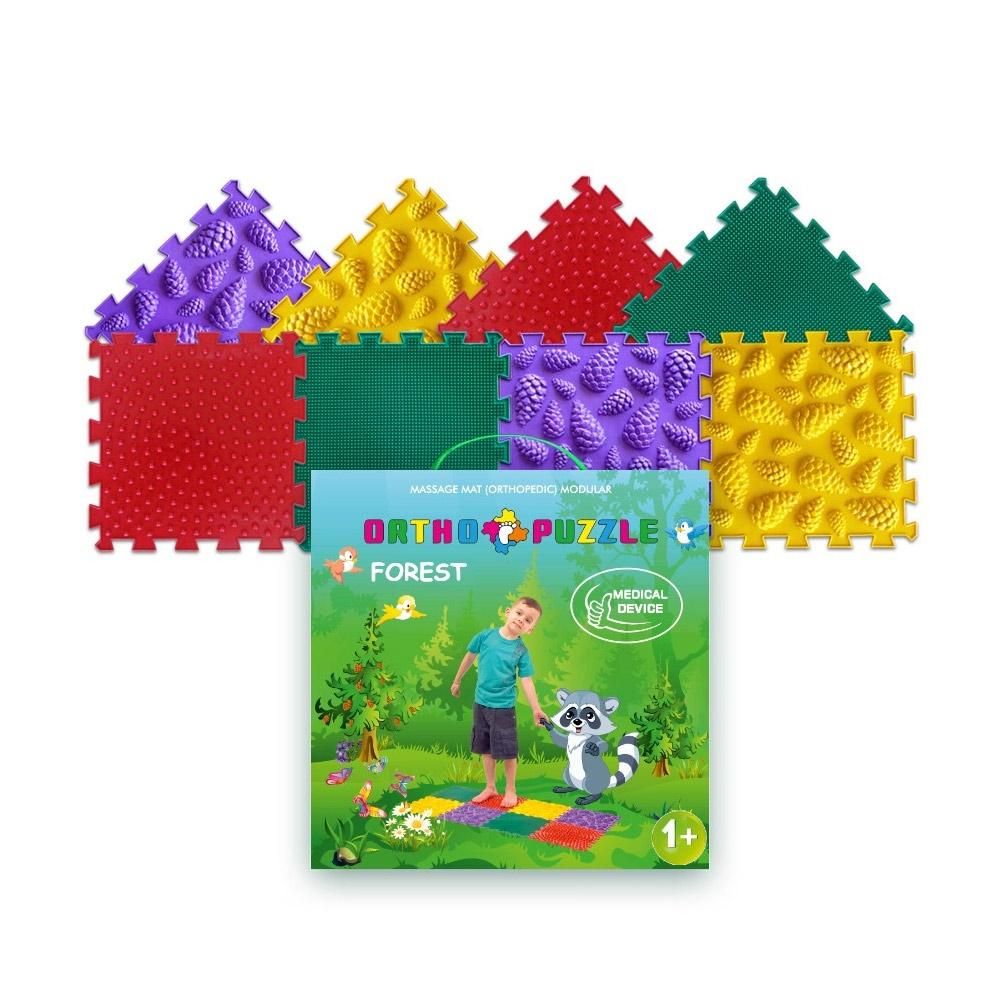Ortopédiai masszázs puzzle szőnyeg szett - Erdő