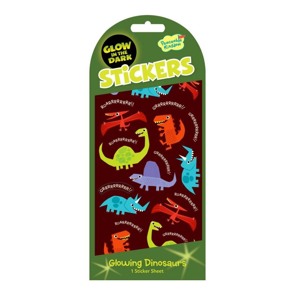 Peaceable Kingdom Fluoreszkáló matrica - dínók