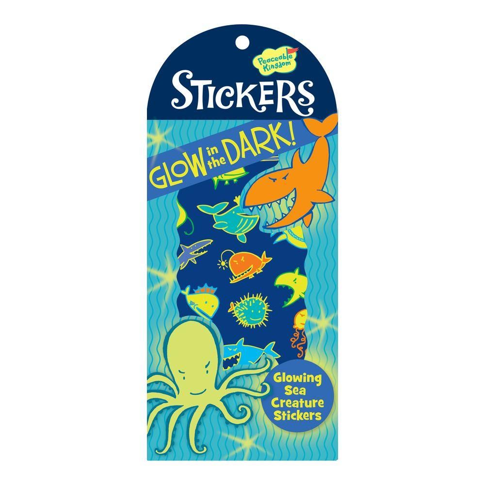 Peaceable Kingdom Fluoreszkáló matrica - tengeri élőlények