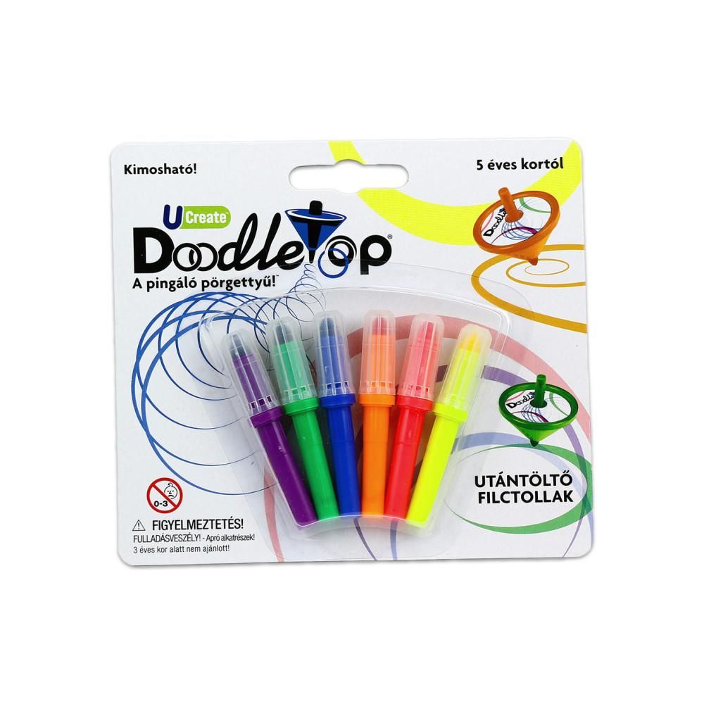 Pingáló Pörgettyű - Doodletop utántöltő, 6 db filc