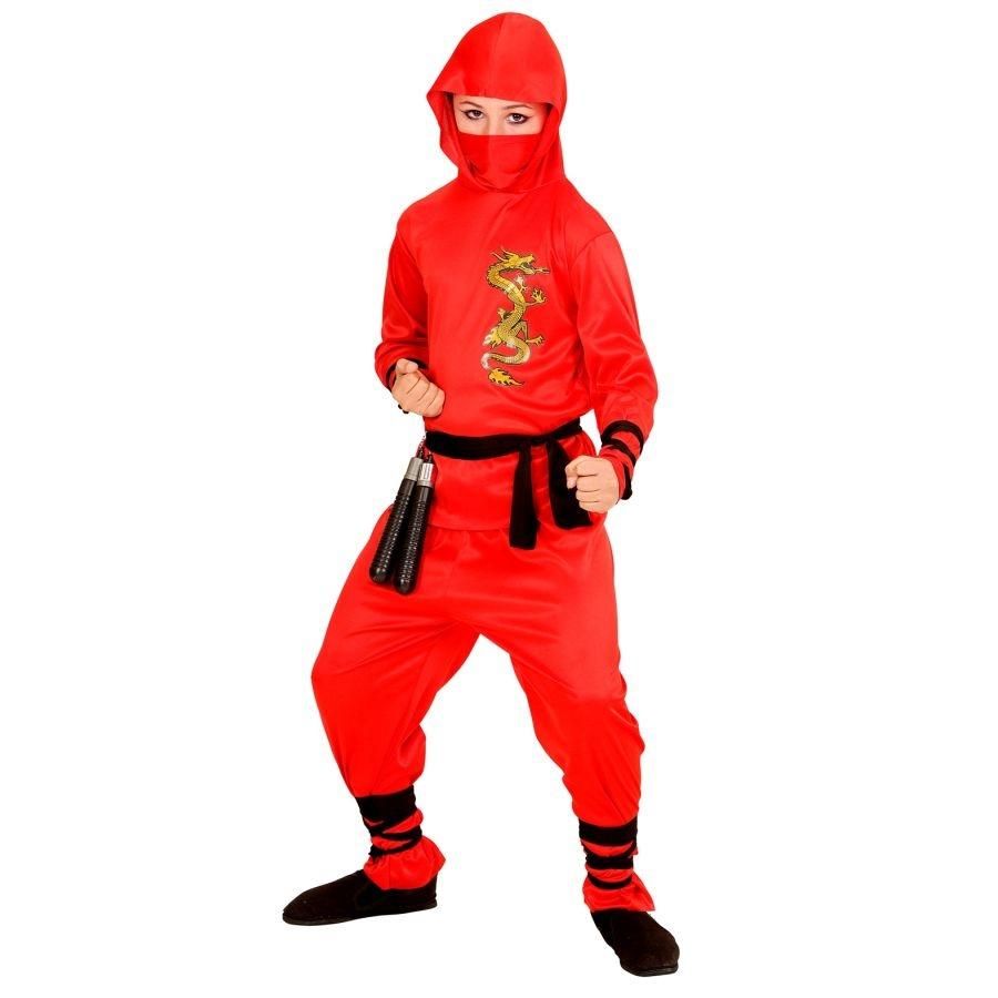 Piros sárkány ninja jelmez, 128 cm