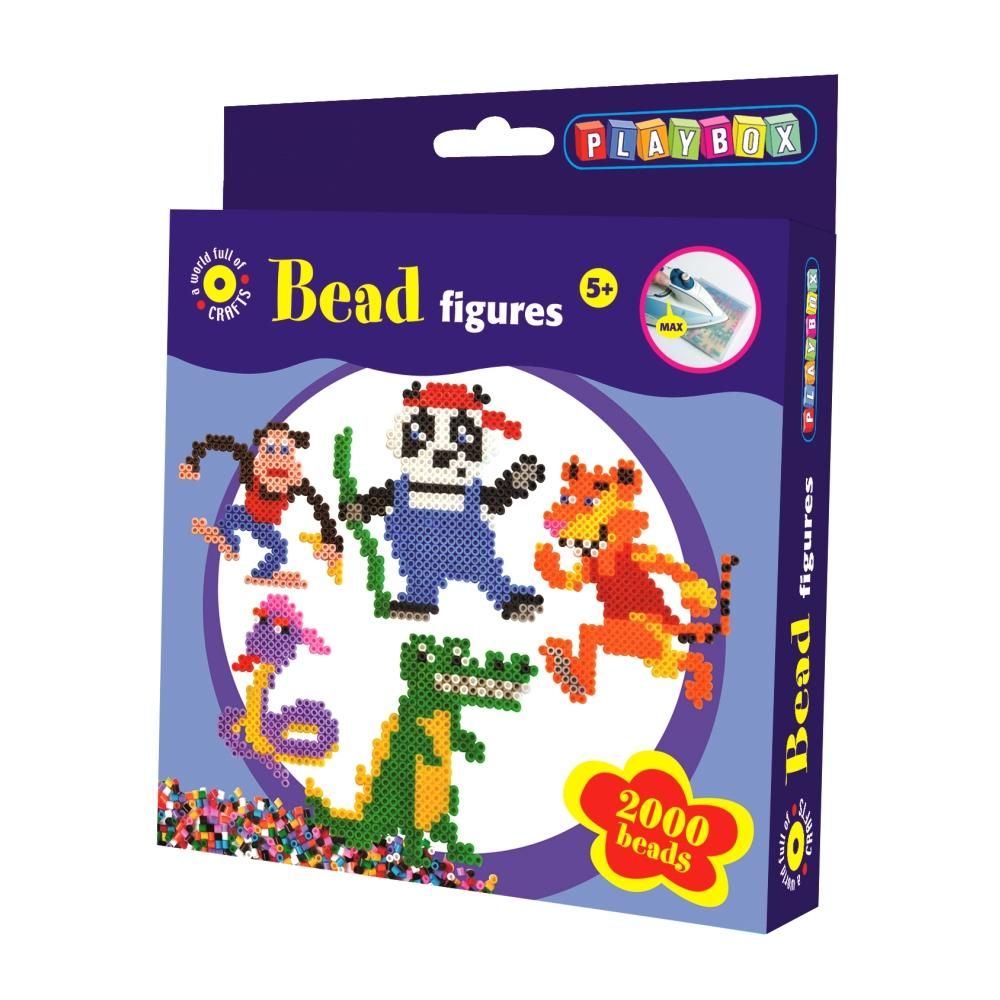 Playbox Gyöngykép figurák, 2000 db - dzsungel állatai