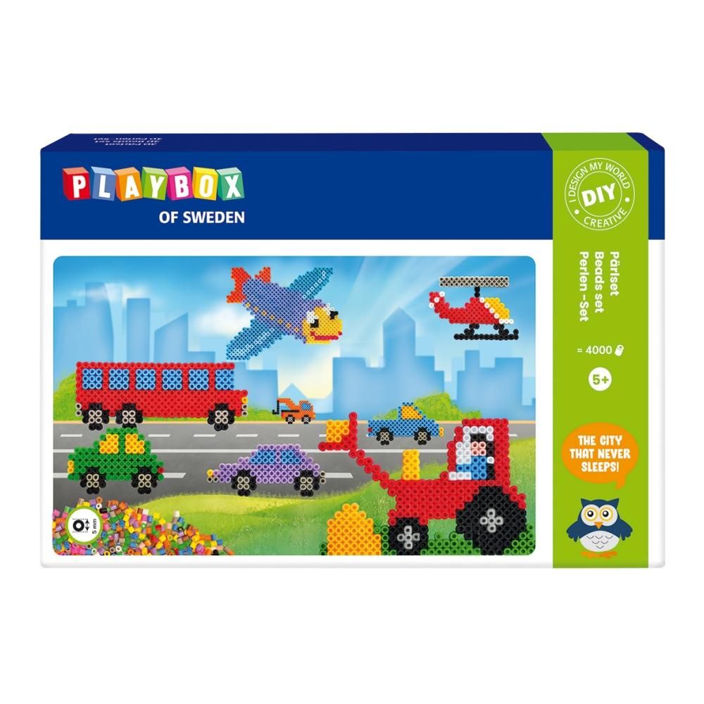 Playbox Gyöngykép figurák, 4000 db - járművek