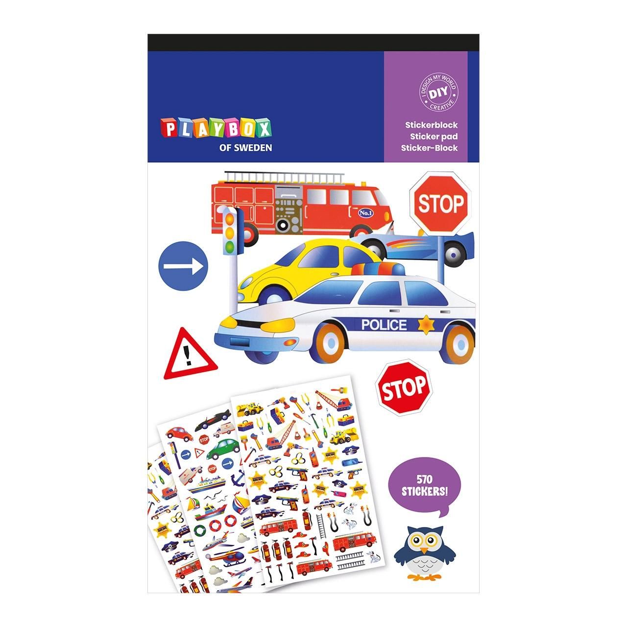 Playbox Járművek matricák, 570 db