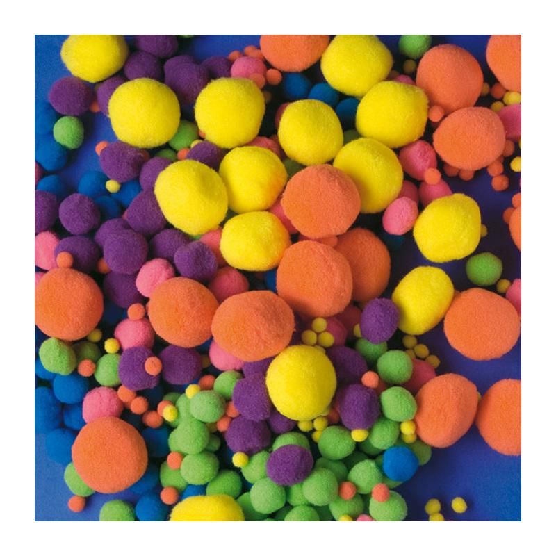 Playbox Pom-Pom, vegyes méret, neon, 500 db
