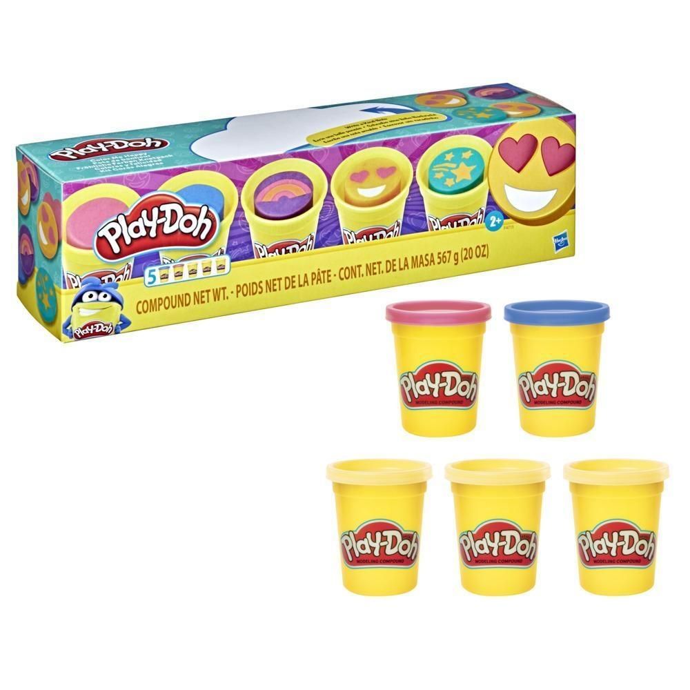 Play-Doh Color Me Happy 5 db-os gyurma szett, 3 emoji tégellyel (F4715)