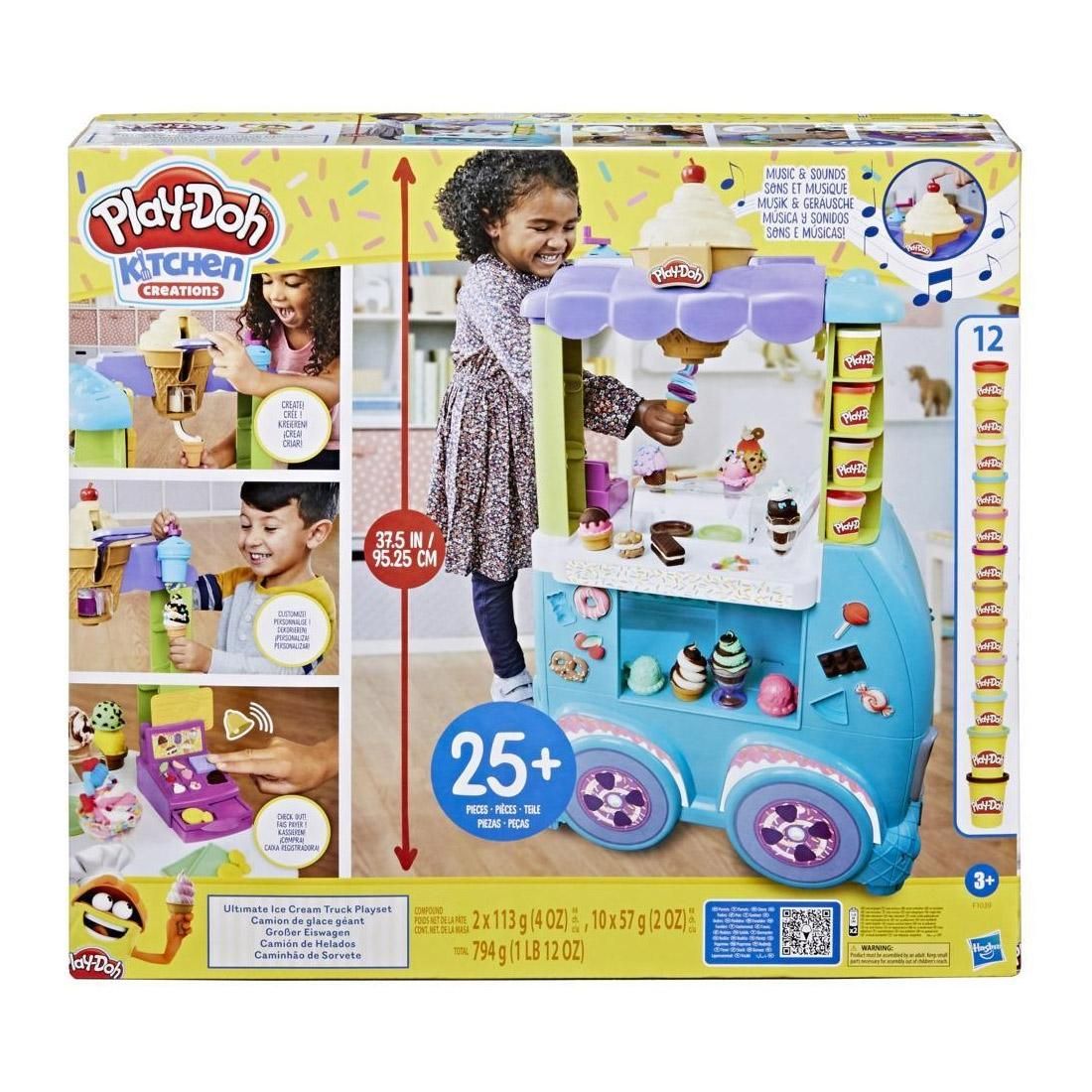 Play-Doh Kitchen Creations - Óriás zenélő fagylaltkocsi játékszett (F1039)